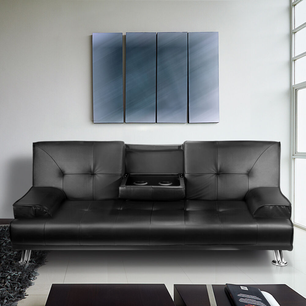 Sofa Bed 188CM Black PU Leather Price