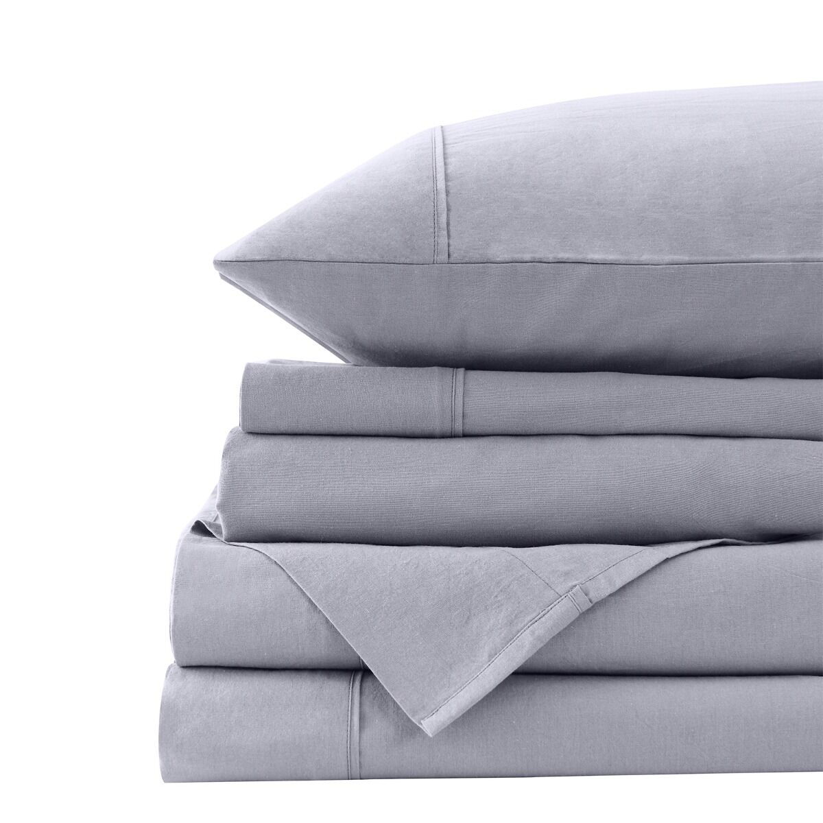 Royal Comfort Vintage Washed 100% Cotton Quilt Cover Set Bedding Ultra Soft - Queen - Grey Price