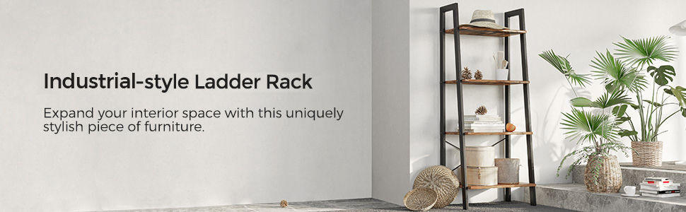 Rustic brown and black steel Metal Frame 4 Tier bookshelf Price