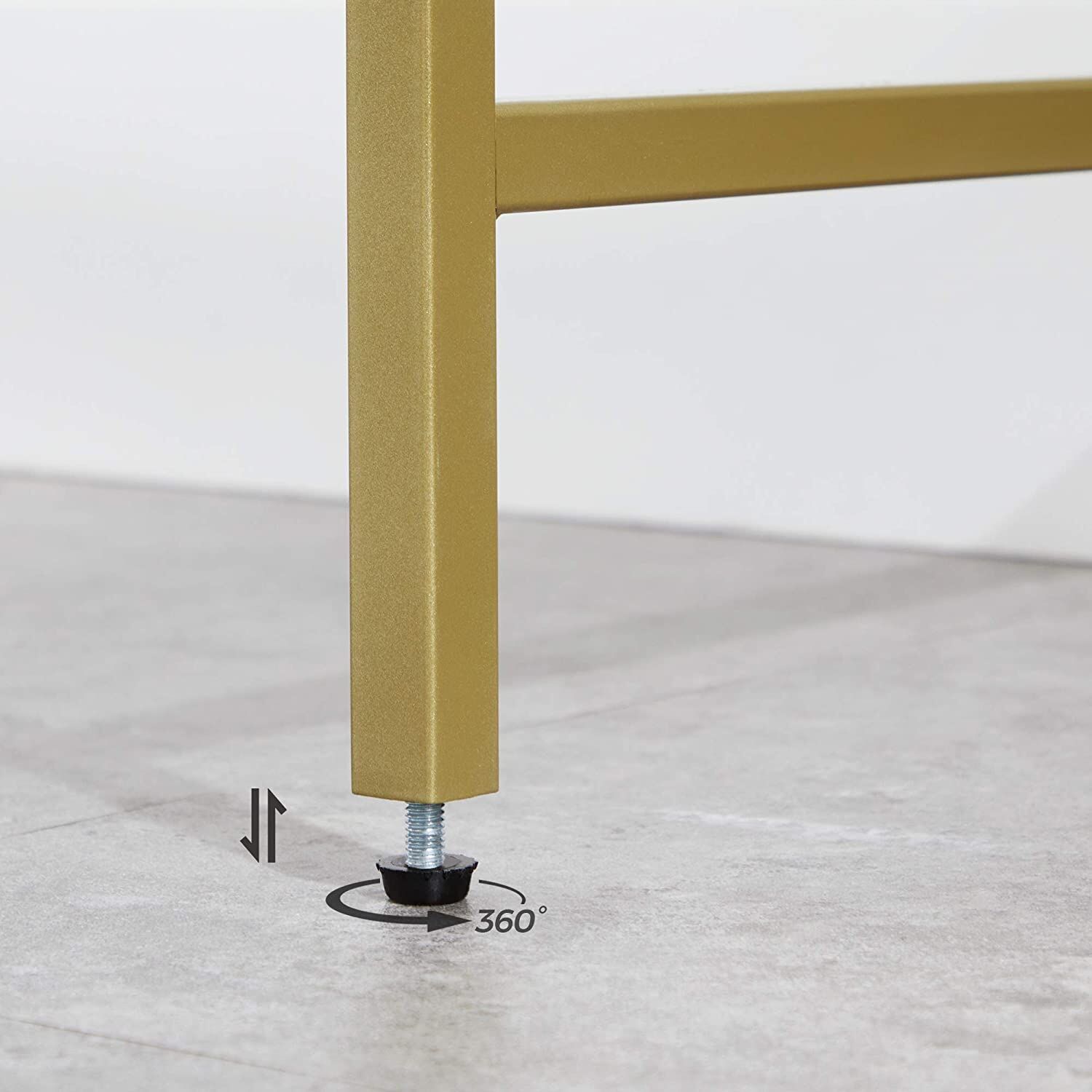 Console Table Metal Frame with 2 Shelves Adjustable Feet Price