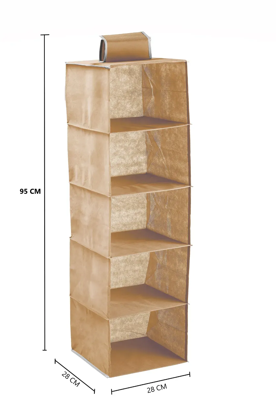 3 Pack 5-Tier Shelf Hanging Closet Organizer and Storage for Clothes (Beige) Price