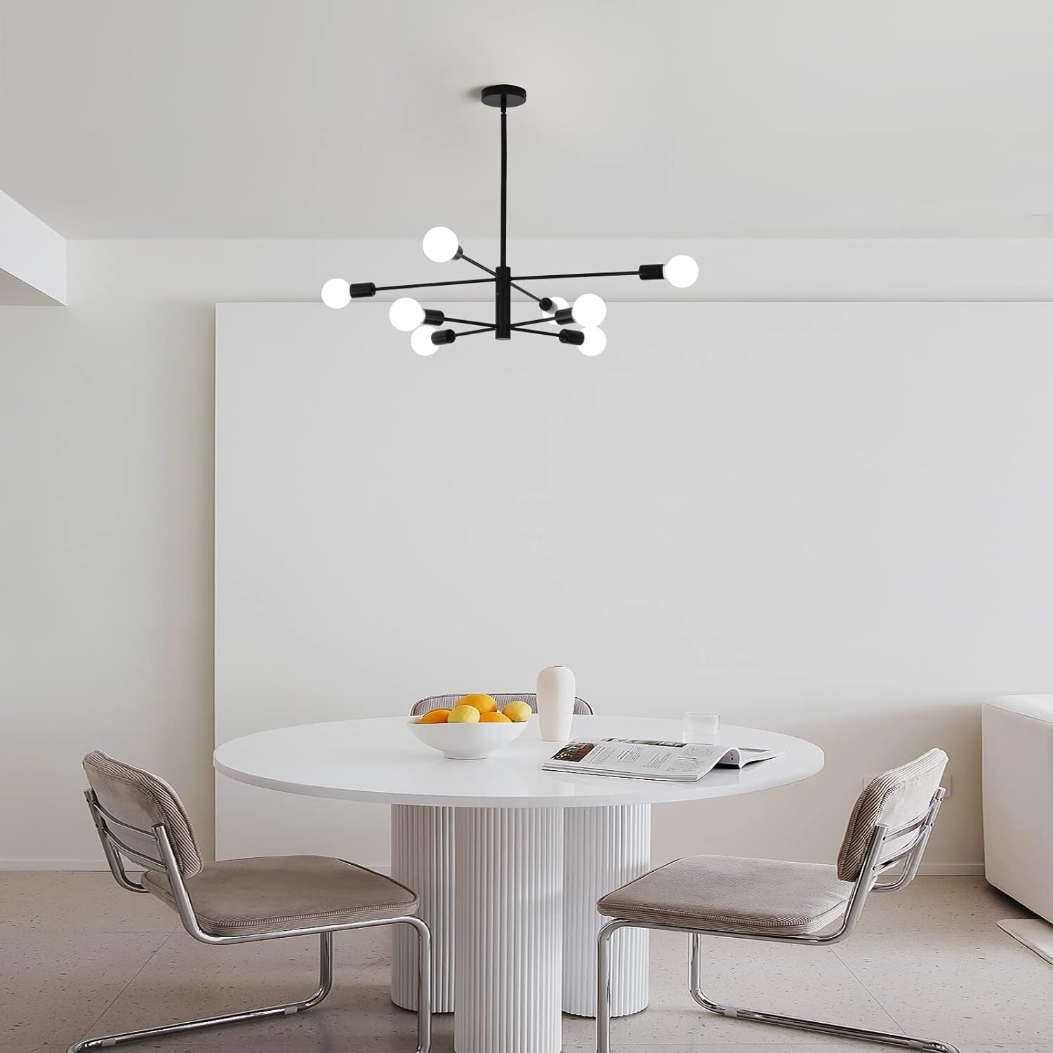 Modern Sputnik Chandelier, 8 Light, Black Price