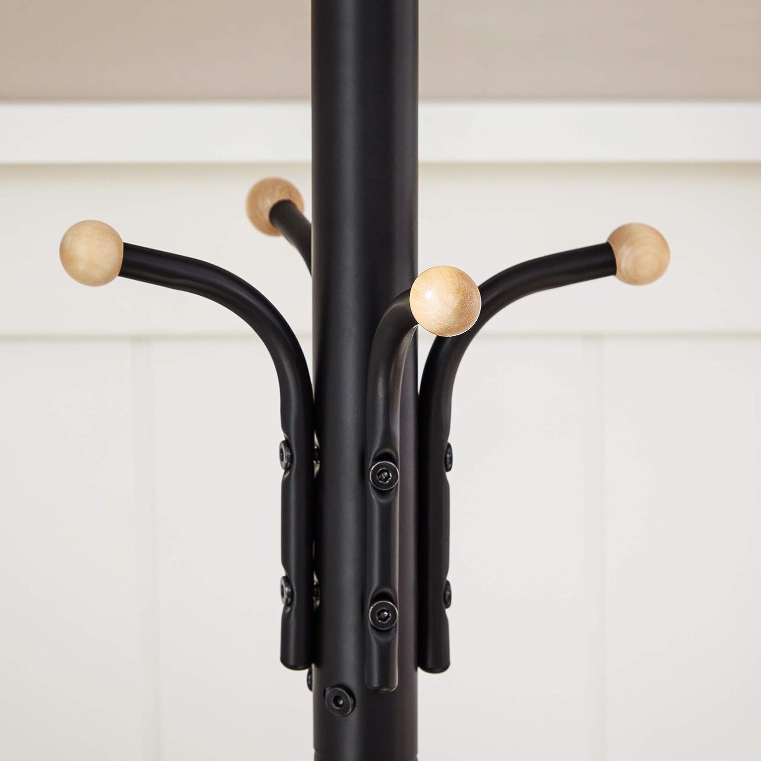Metal Coat Rack Stand Hat Hanger, Black, 182cm Price