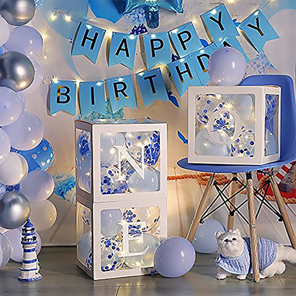 ONE Balloons Box Clear Gift Boxes Gift Birthday Baby Shower Party AU Price