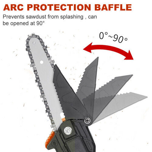 6" Mini Orange Cordless Electric Chainsaw 2X Battery-Powered Wood Cutter Rechargeable Price