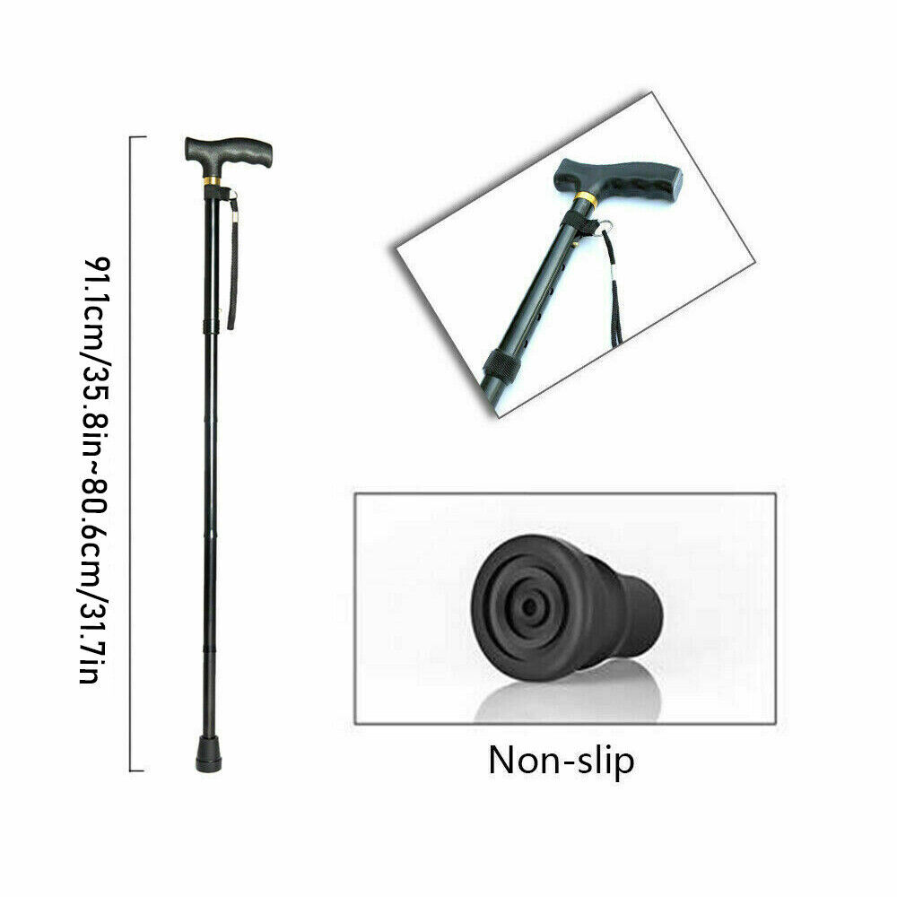 Adjustable Walking Stick Travel Retractable Hiking Folding Cane Metal Pole Price