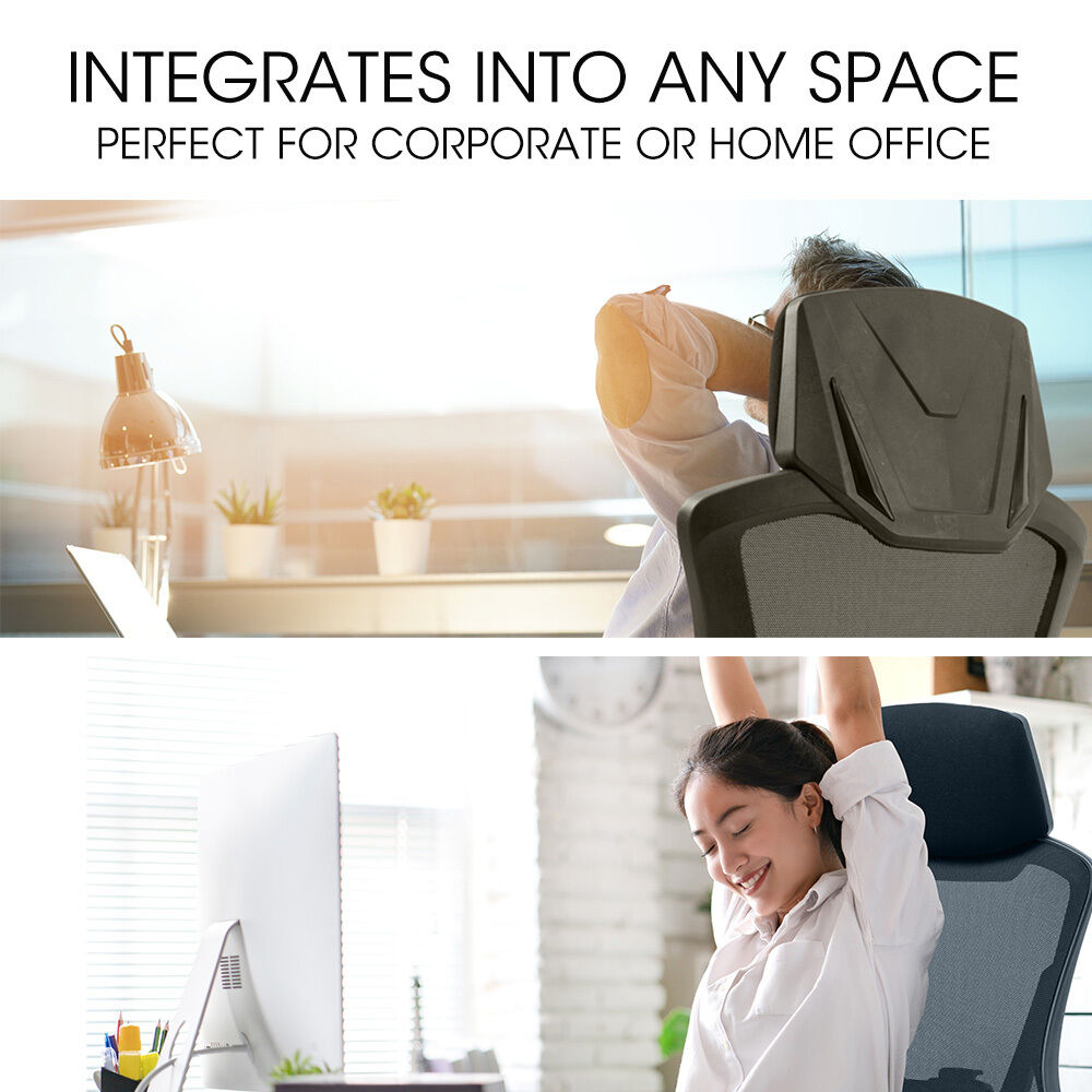 FORTIA Ergonomic Office Desk Chair, Height Adjustable Lumbar Support, Mesh Fabric, Headrest, Black Price