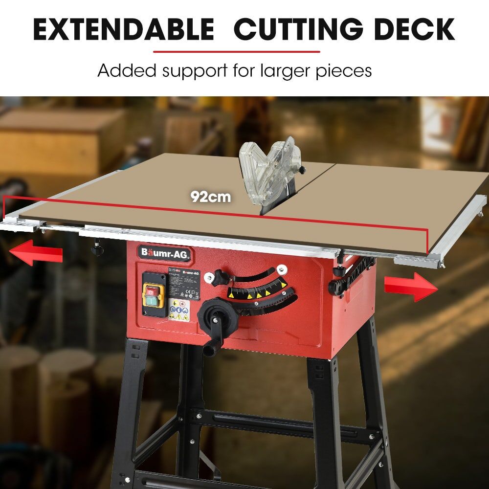 Baumr-AG 2000W 254mm Corded Table Saw with Stand, Extendable, Laser Guide Price