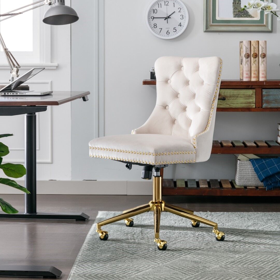 Velvet Home Office Chair- Beige Price