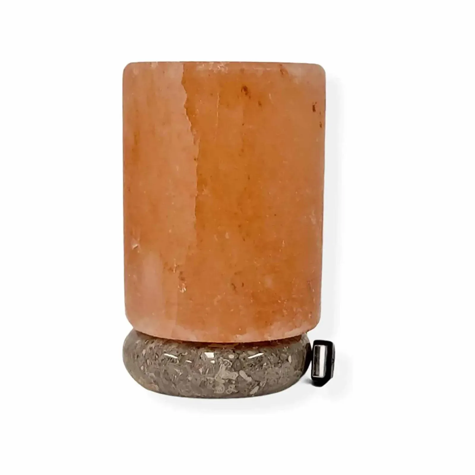 USB Himalayan Salt Lamp - Cylinder Carved Shape Pink Crystal Rock LED Light Price