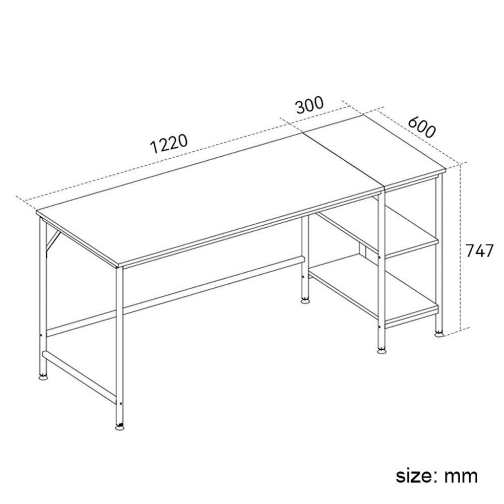 Computer Table Desk Book Storage Student Study Home Office Workstation Vintage Oak Finish Price