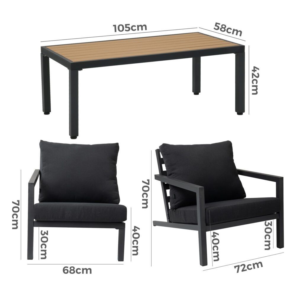 Aidan Garden Furniture Set in Slate Grey Äî 5 pieces Price