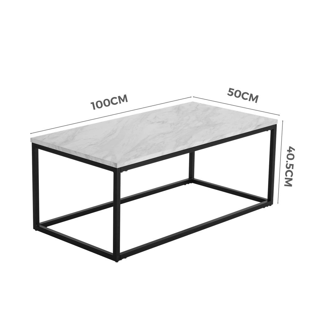 Industrial Style Marble Effect Rectangular Coffee Table Price