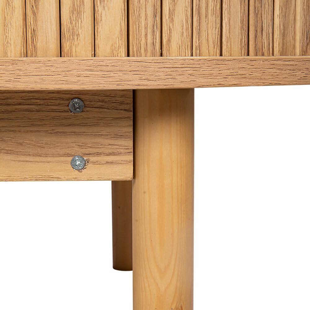 Natural Wood Ribbed Sideboard Cabinet Price