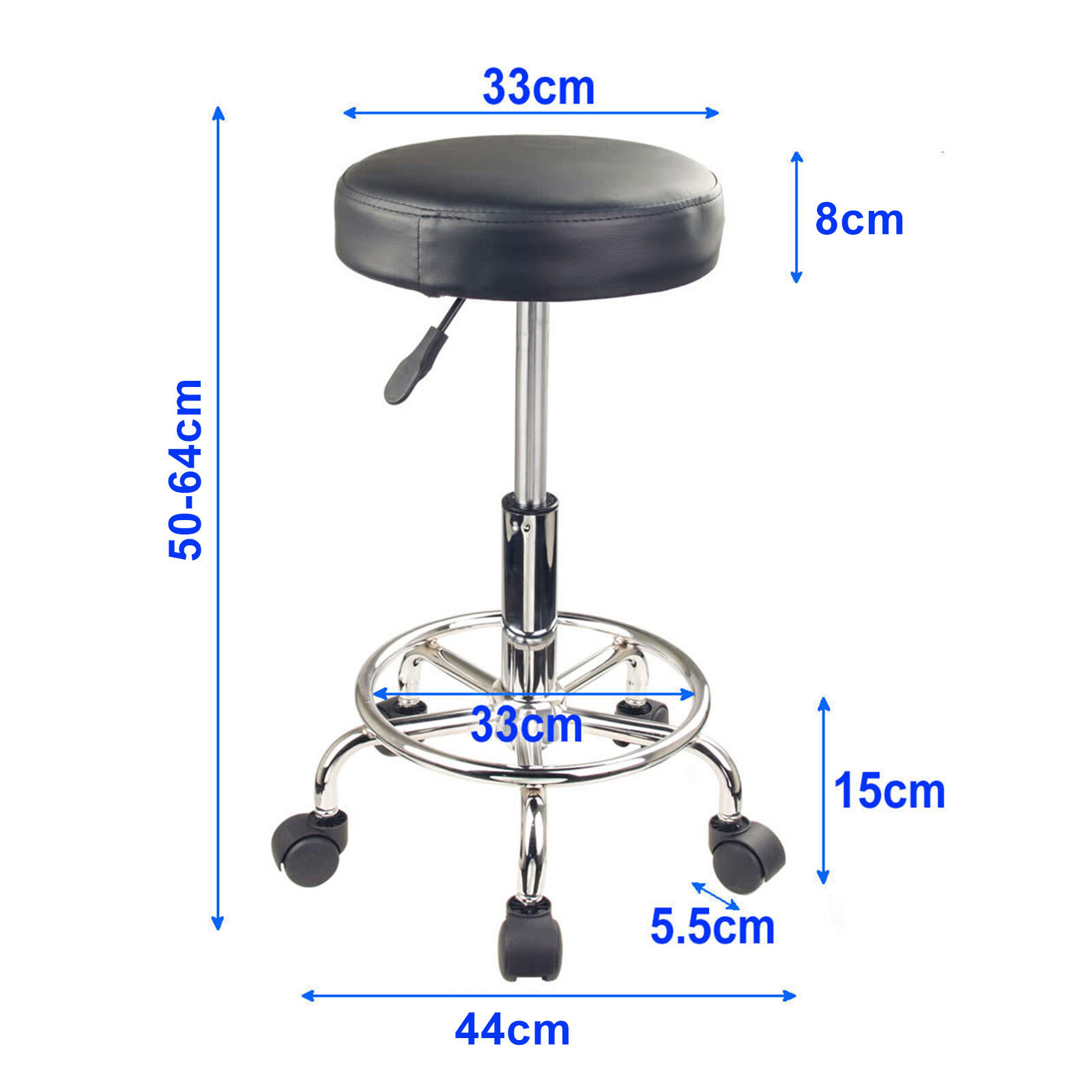Swivel Salon Barber Stool Chair Round Type BLACK Price