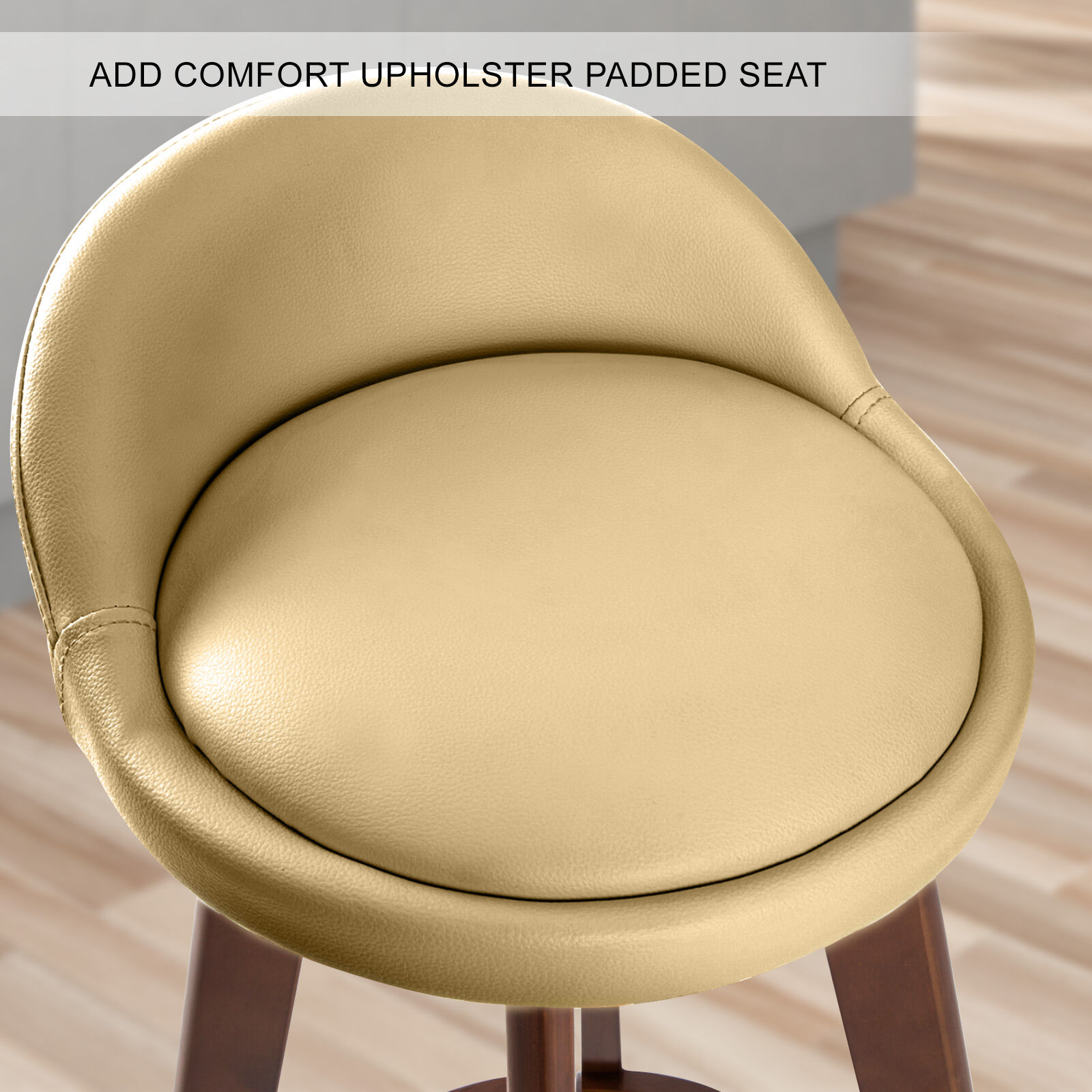 4X Wooden Bar Stool Dining Chair Leather LEILA 72cm COFFEE BROWN Price