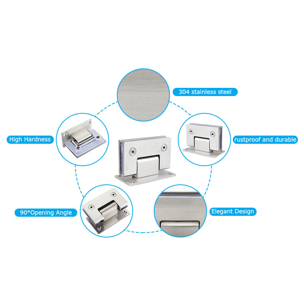 90 Degree Glass Door Cupboard Showcase Cabinet Clamp Glass Shower Doors Hinge 304 Steel Price