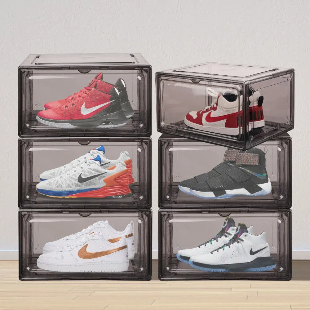 20Pcs Premium Acrylic Shoe Box Sneaker Display Storage Case Boxes Magnetic Door Au Price