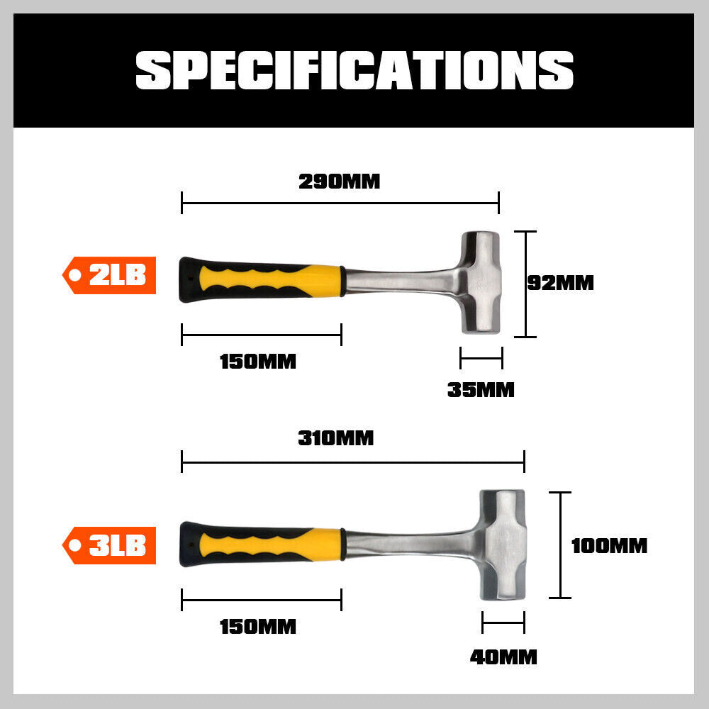 2LB+3LB Steel Hammer Double Octagonal Heavy Duty Solid Forged Rubber Grip Handle Price