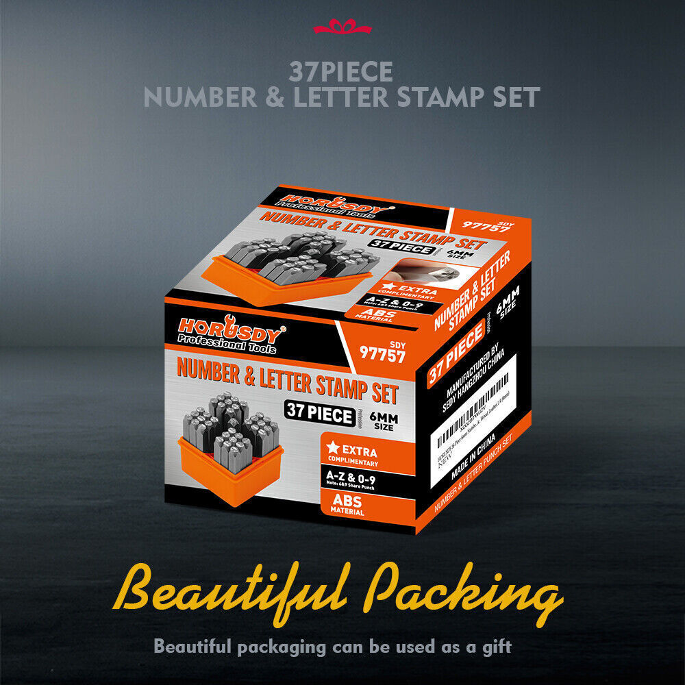 37Pcs 6mm Number & Capital Letter Stamp Set Punches Metal Plastic Wood Leather Price