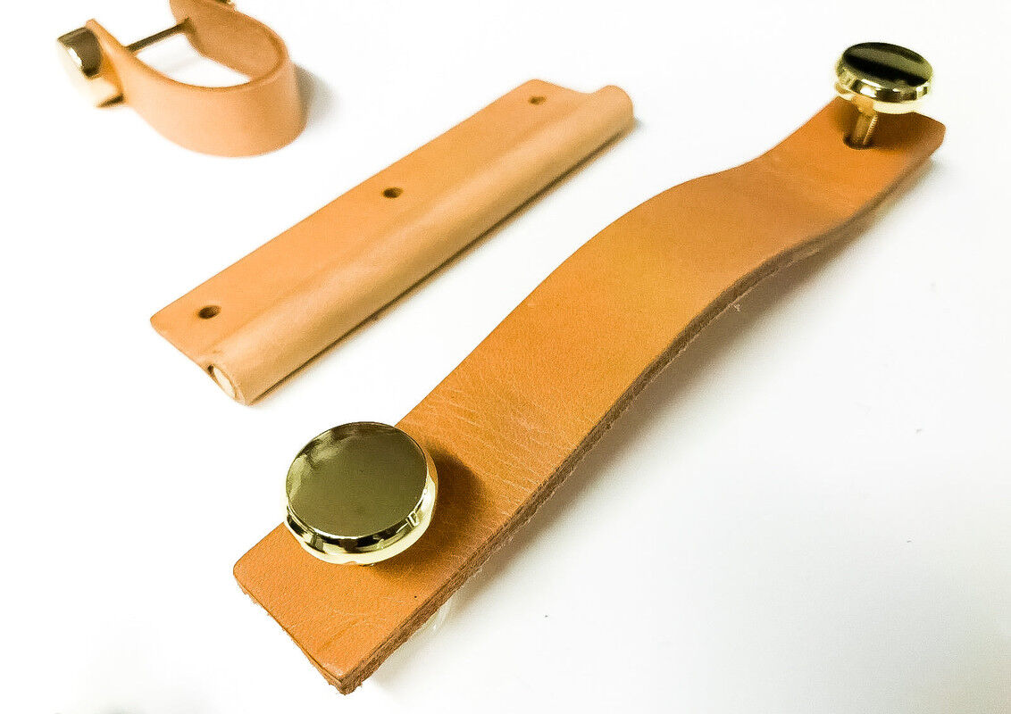 100% Genuine Leather Door Knob Cabinet Kitchen Drawer Handle Pull laundry gold Price