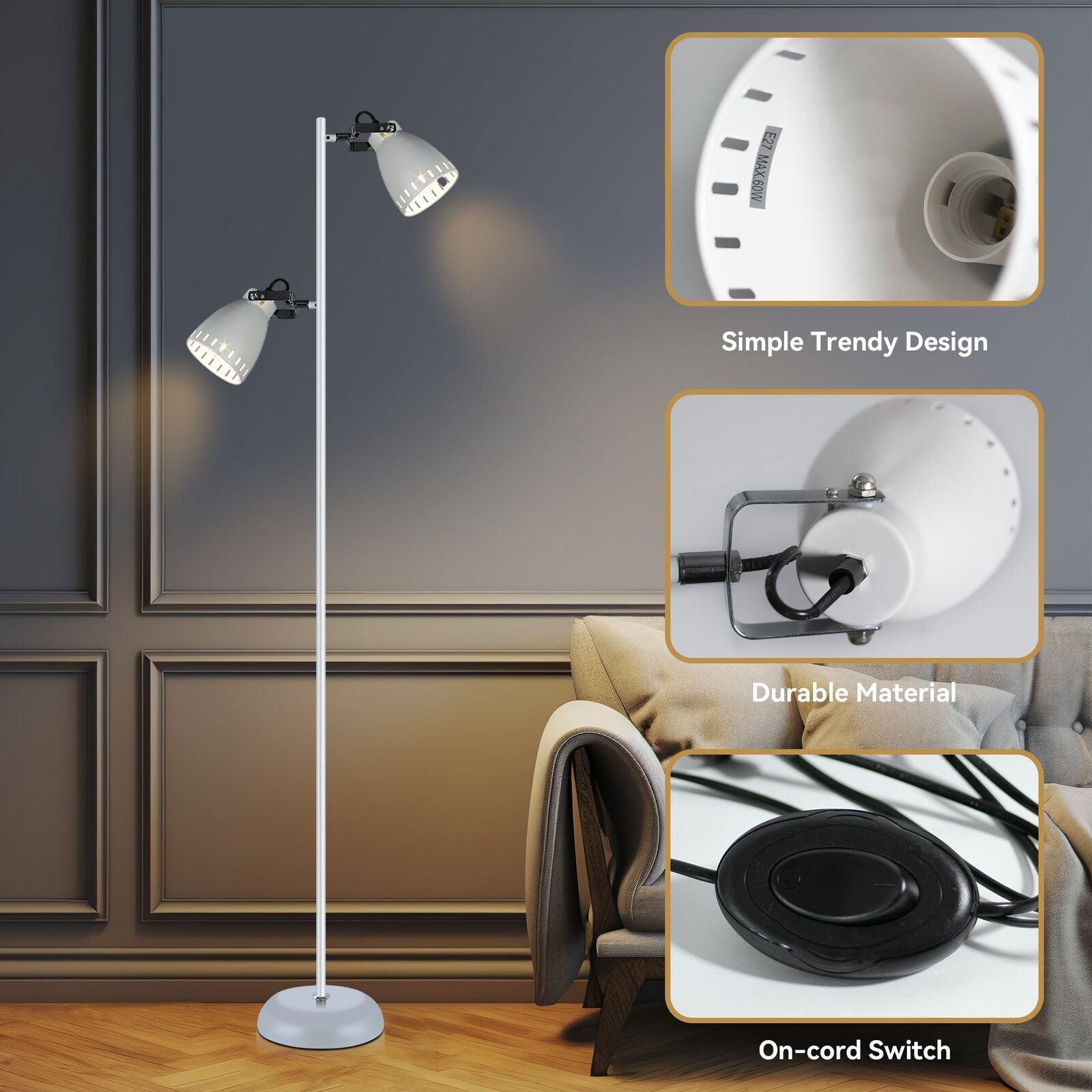Audrey Floor Lamp - White Price