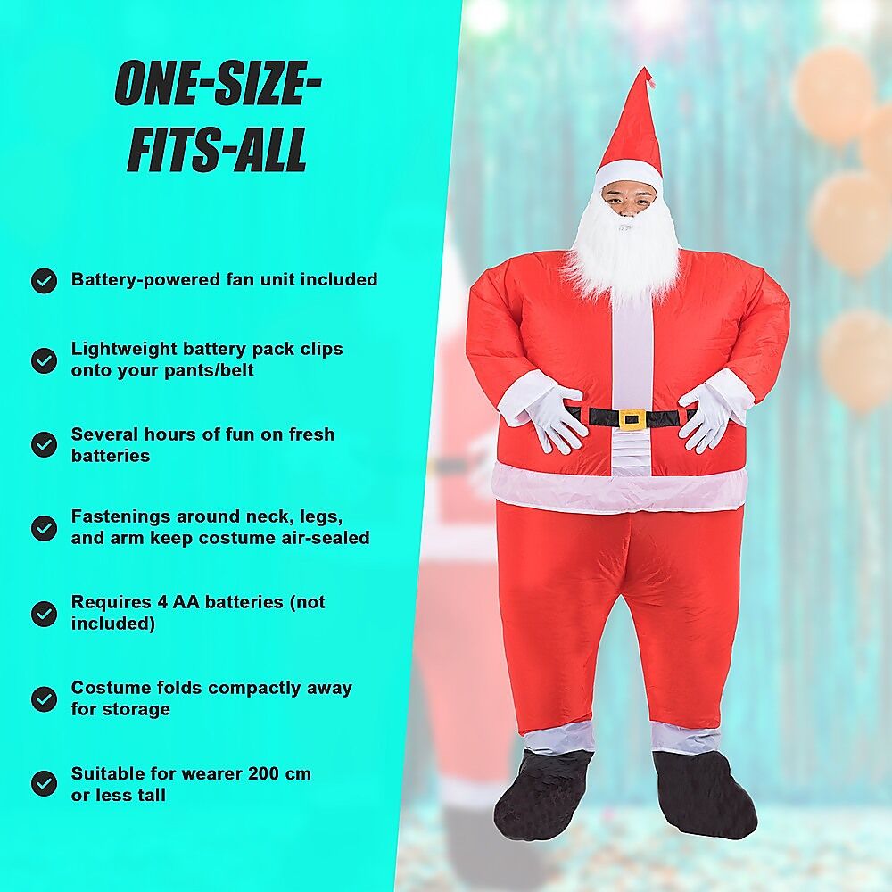 SANTA Fancy Dress Inflatable Suit -Fan Operated Costume Price