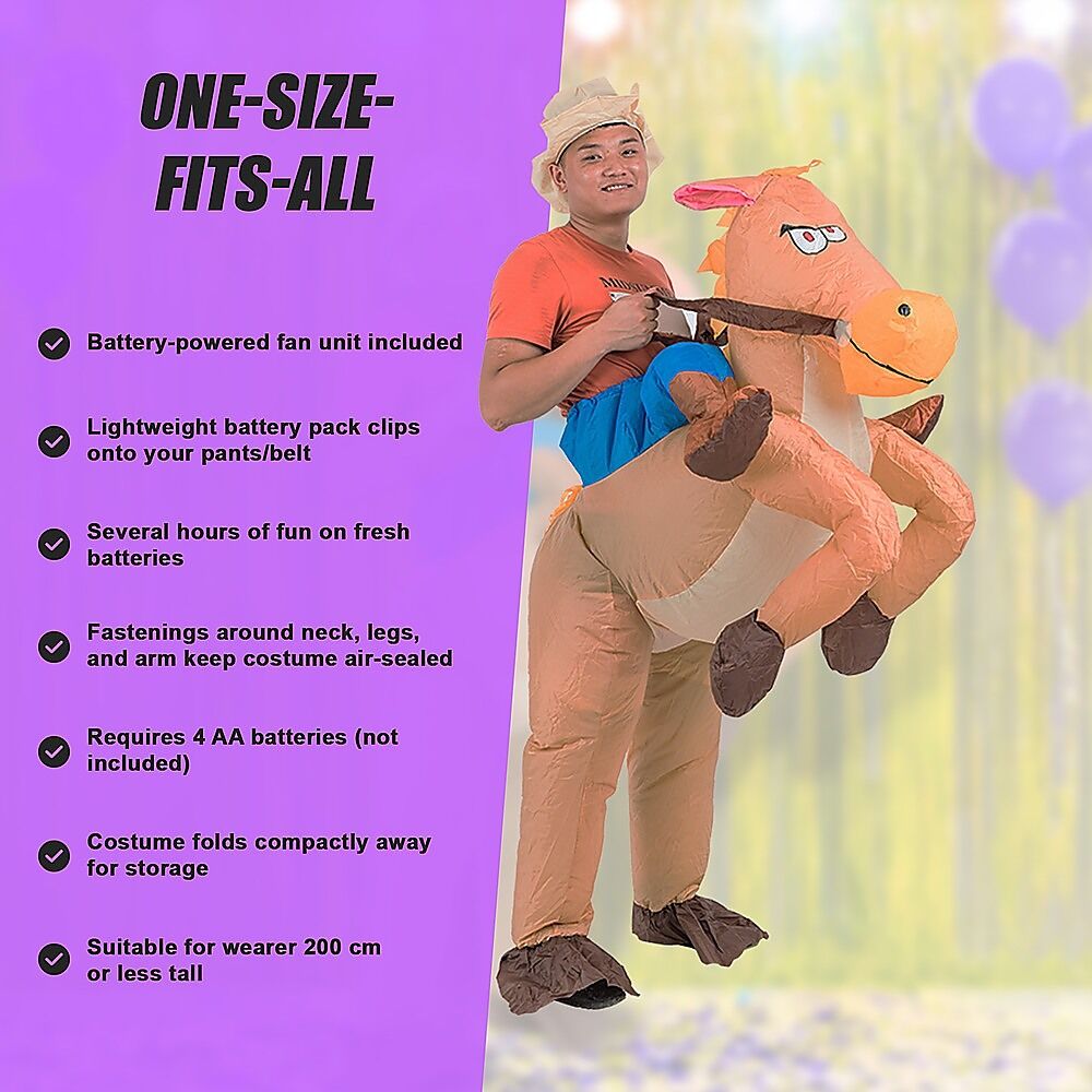 COWBOY Fancy Dress Inflatable Suit -Fan Operated Costume Price