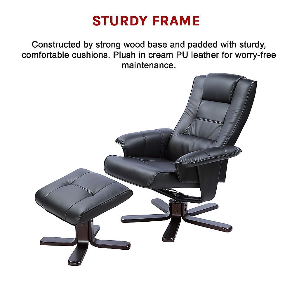 PU Leather Massage Chair Recliner Ottoman Lounge Remote Price