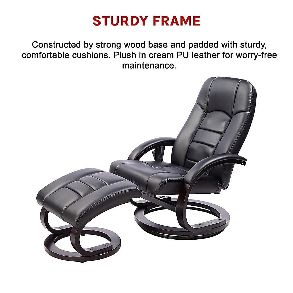 PU Leather Massage Chair Recliner Ottoman Lounge Remote Price