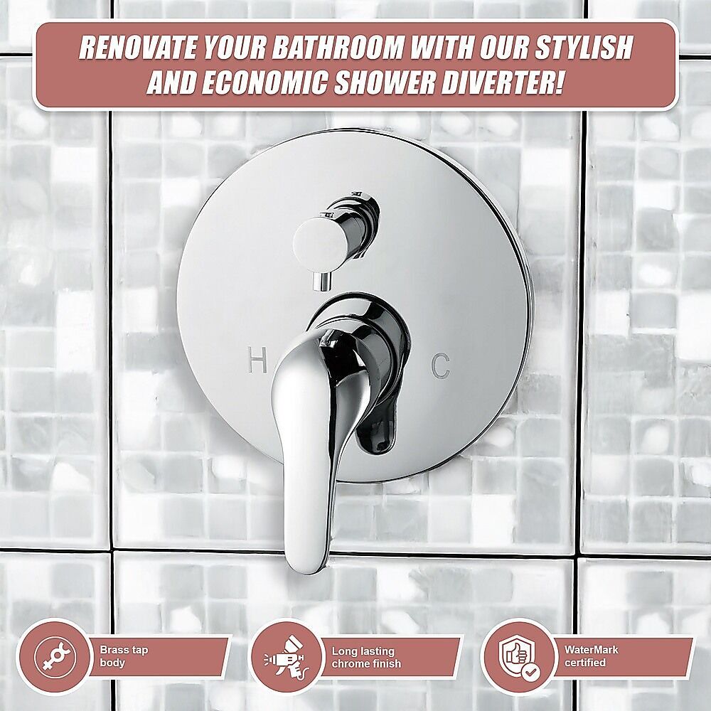 Chrome Bathroom Shower Wall Mixer Diverter w/ WaterMark Price