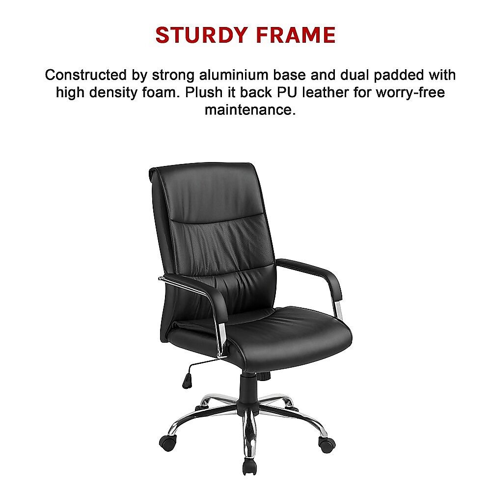 PU Leather Office Chair Executive Padded Black Price