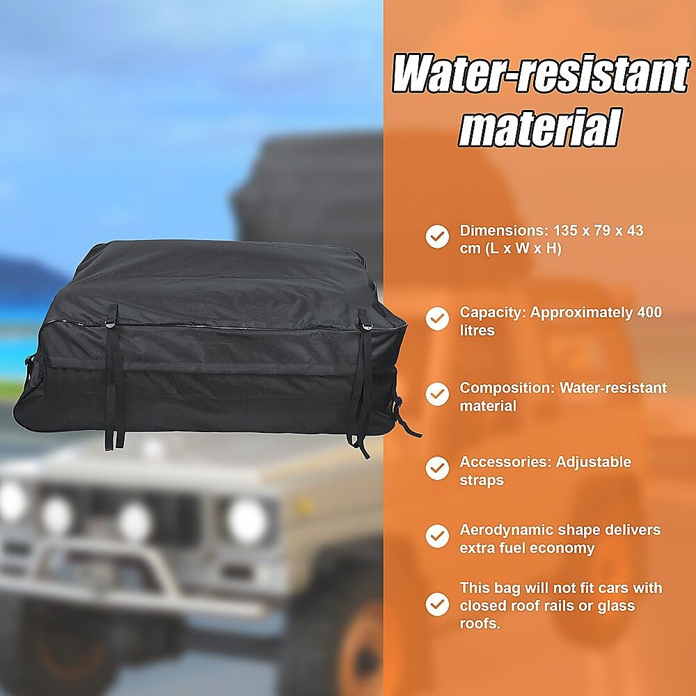 458 Litre Large Car Cargo Travel Rain Proof Roof Top Bag Storage Carrier Box Price