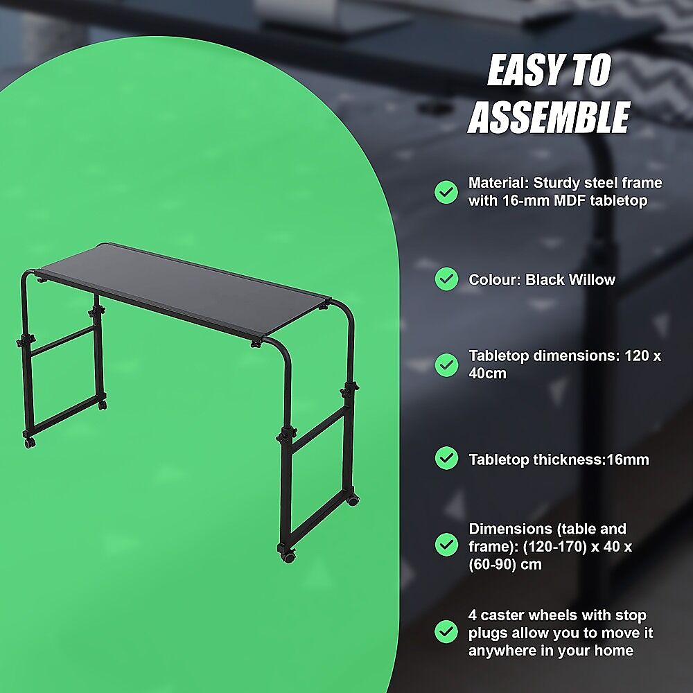 Overbed Table Work Laptop Desk with Wheels Price