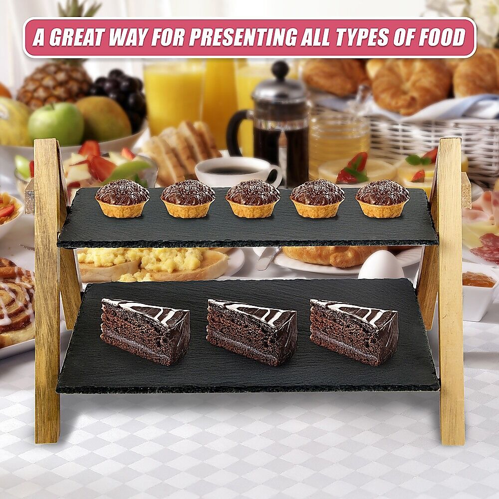 Party 2 Tier Cake Stand Slate Wedding Tiered Serving Stand Afternoon Tea Price