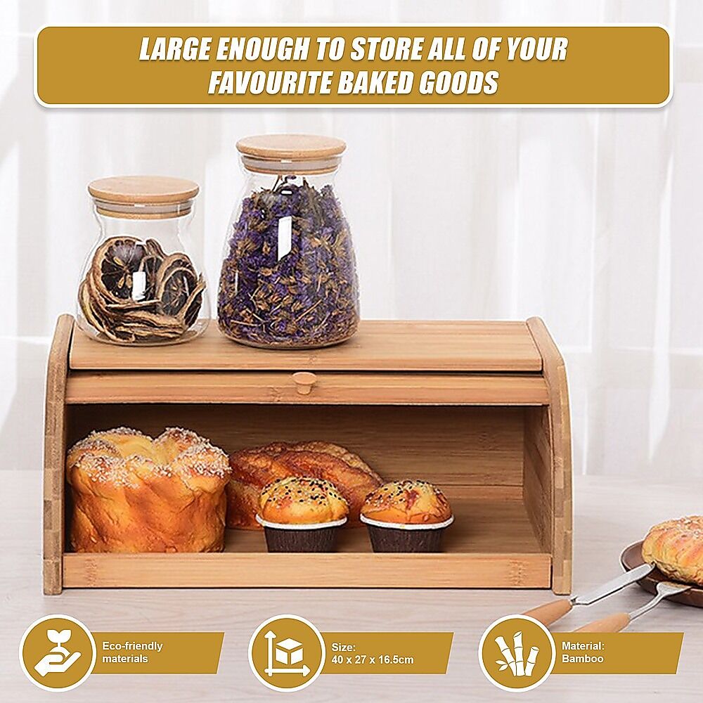 Bamboo Bread Bin Storage Box Kitchen Loaf Pastry Container Price