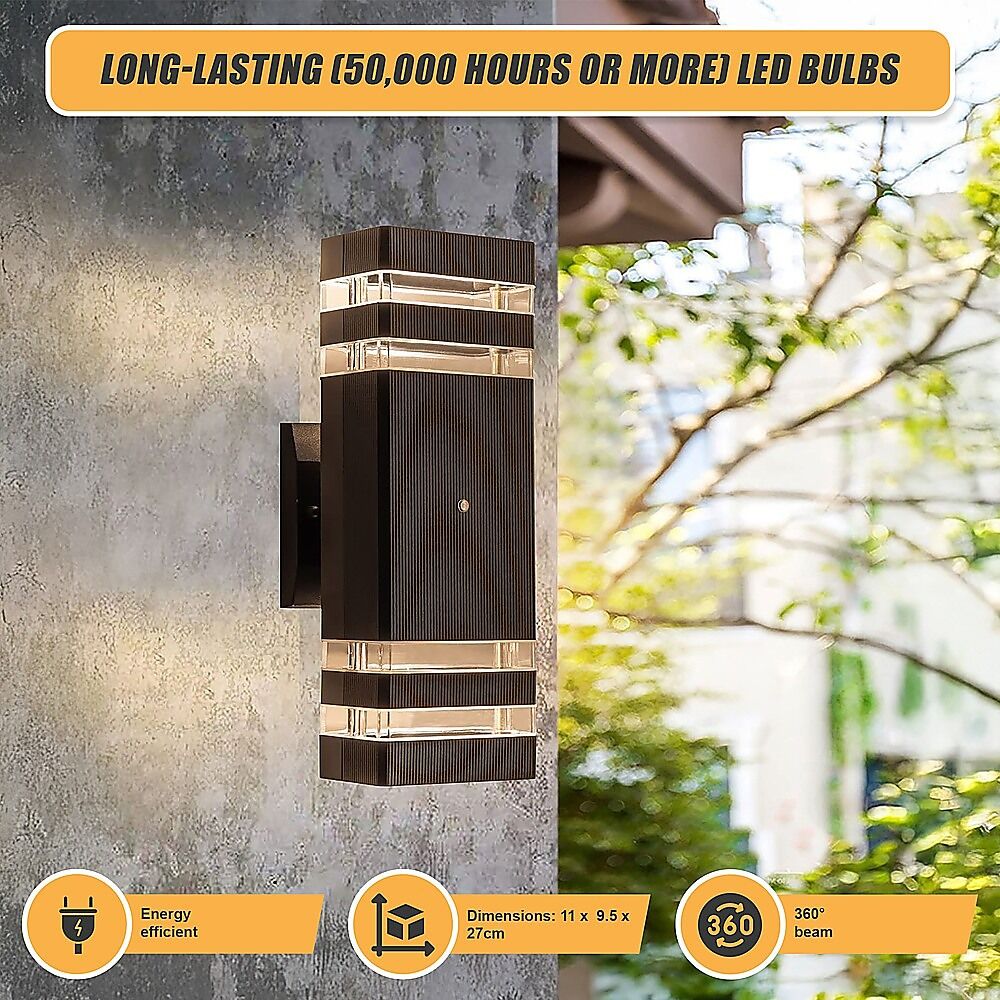 Modern 12" LED Up Down Wall Light dual Lamp Fixtures Outdoor Dusk to Dawn Sensor Price