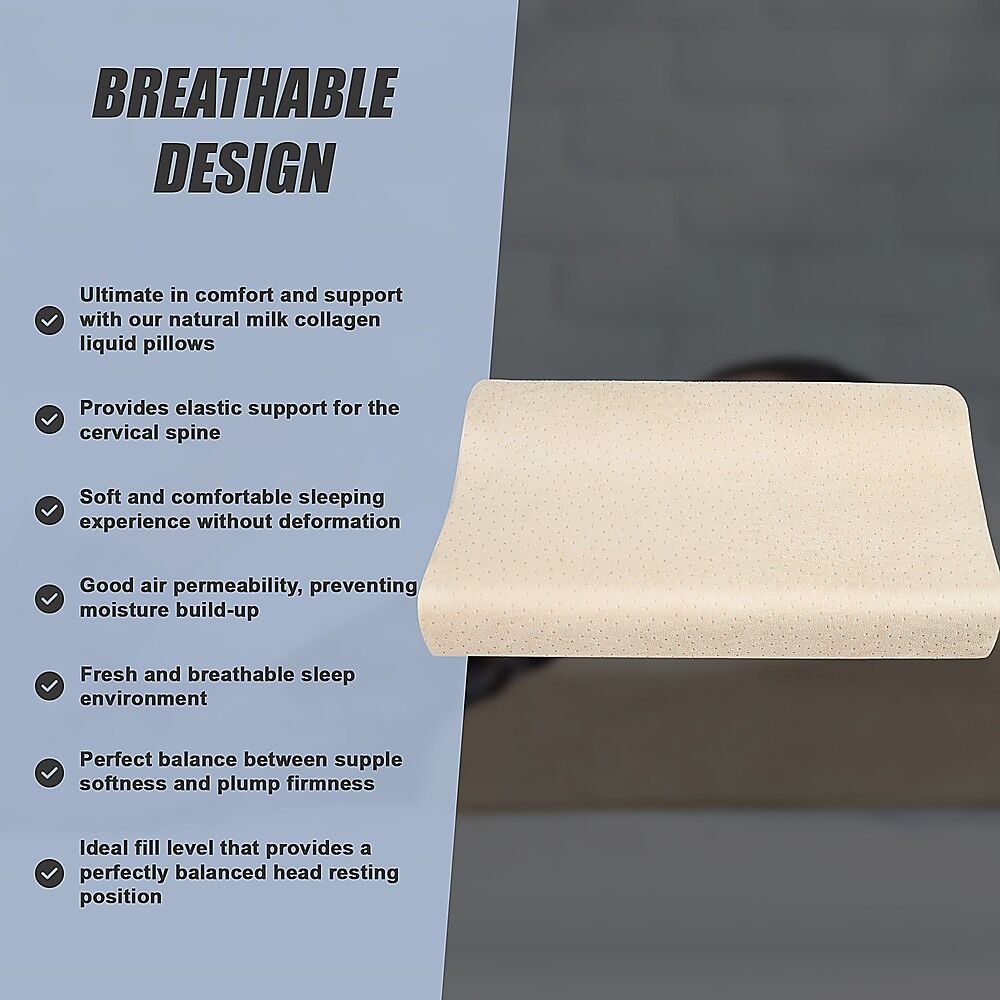 Pure Natural Latex Sleep Pillow Spine Support 30 x 50cm Price
