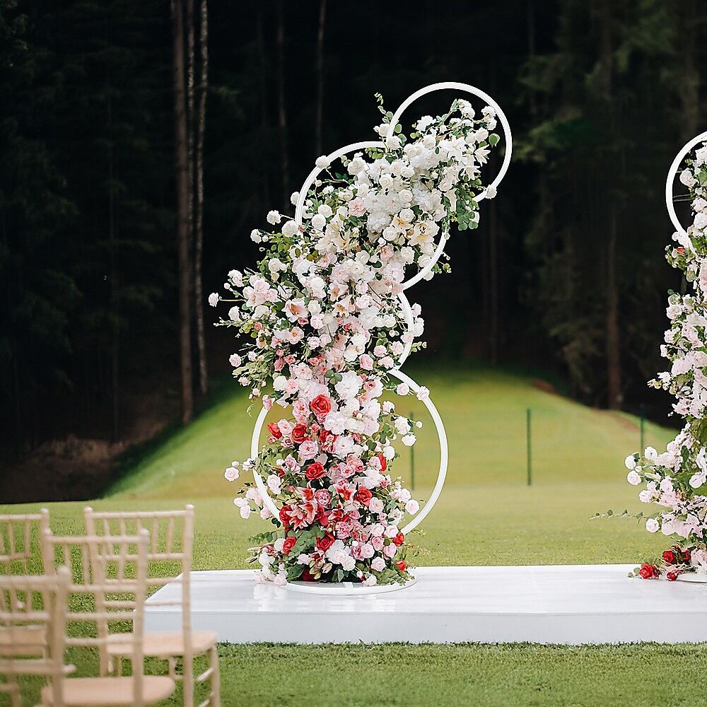 2pcs Round Wedding Arch Backdrop Rings Loops Flower Balloon Lawn Row Stand Price