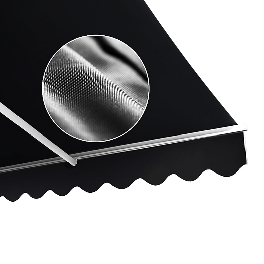 Outdoor Folding Arm Awning Retractable Sunshade Canopy Black 5.0m x 3.0m Price