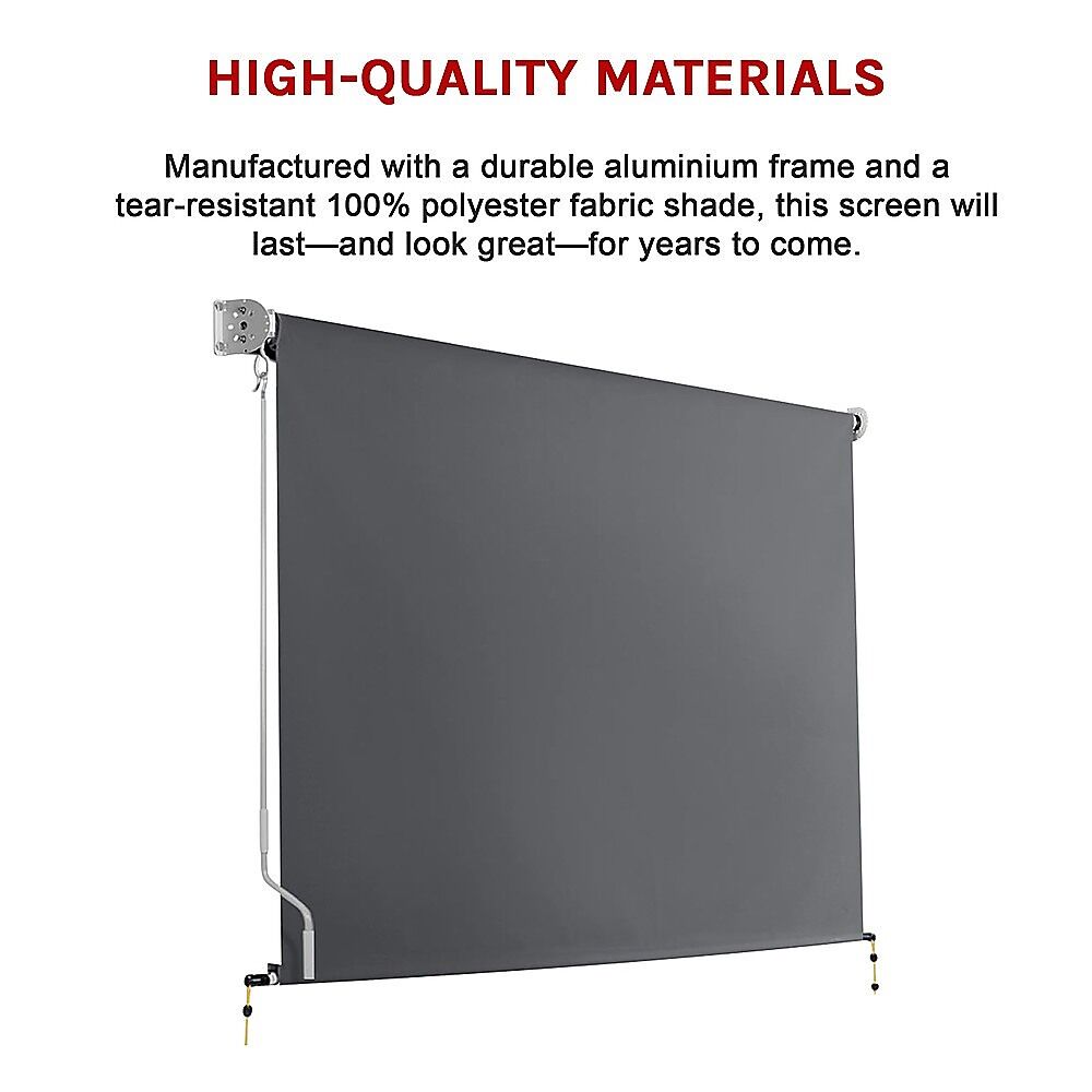 Retractable Straight Drop Roll Down Awning Garden Patio Screen 2.1X2.5M Price