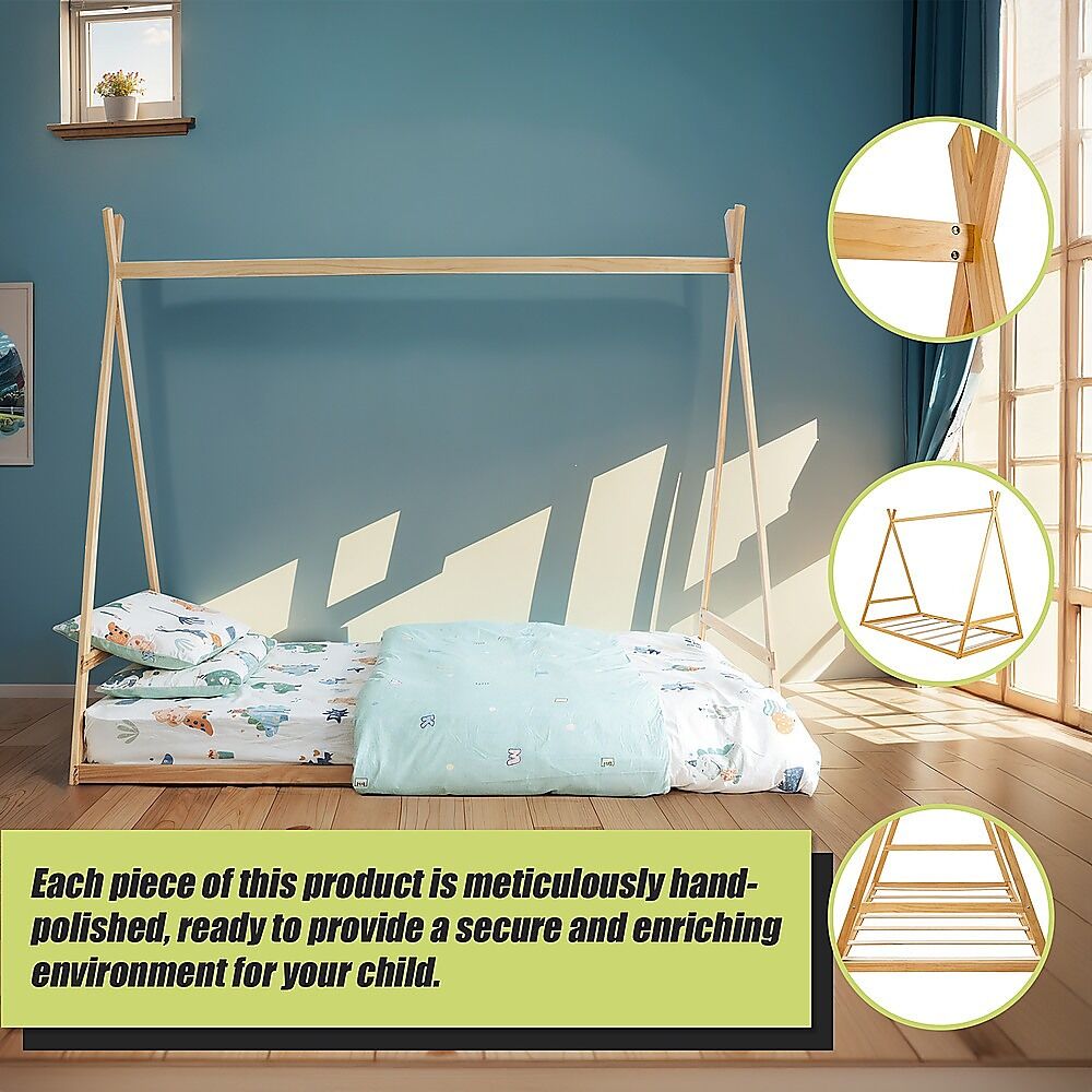 Kids Tent Montessori Toddler Floor Bed Wooden Bedframe Price