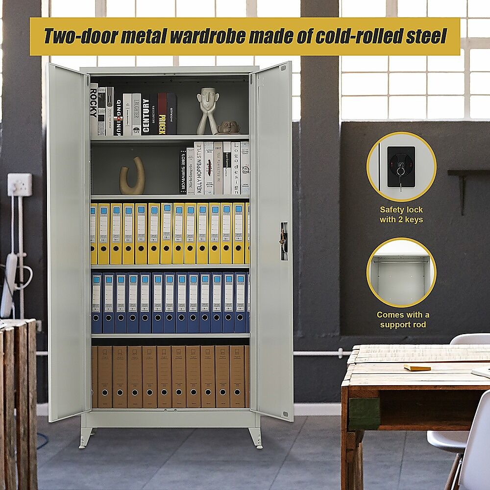 Two-Door Metal Cabinet Shelf Storage for Home Office Gym Price