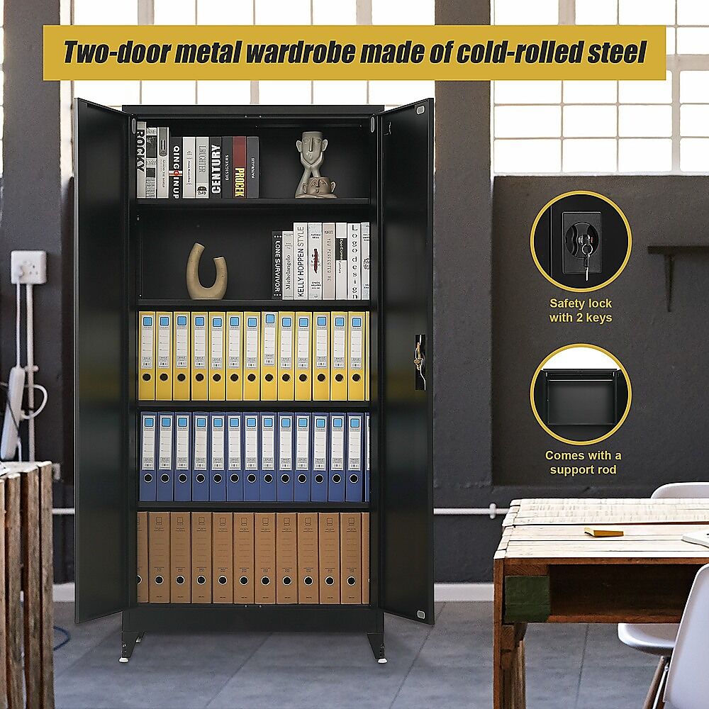Two-Door Metal Cabinet Shelf Storage for Home Office Gym Price