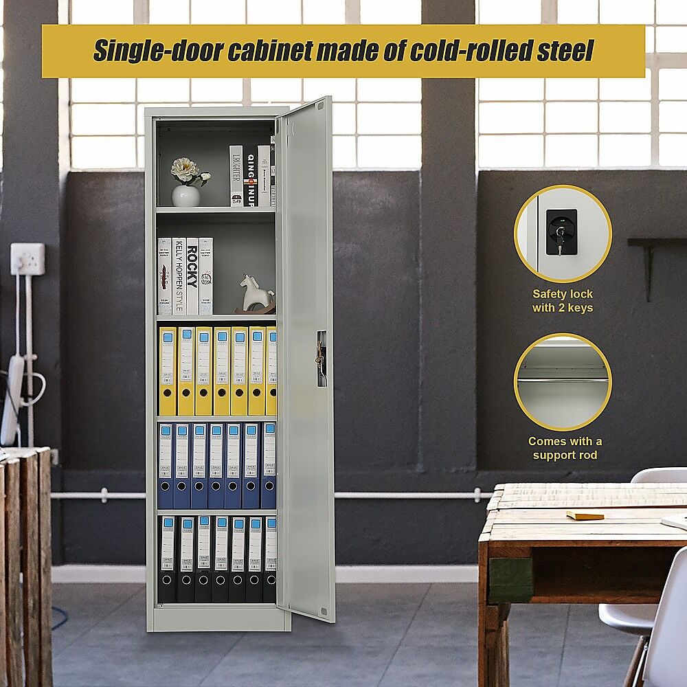 Single-Door Metal Tall Cabinet Shelf Storage for Home Office Gym Price