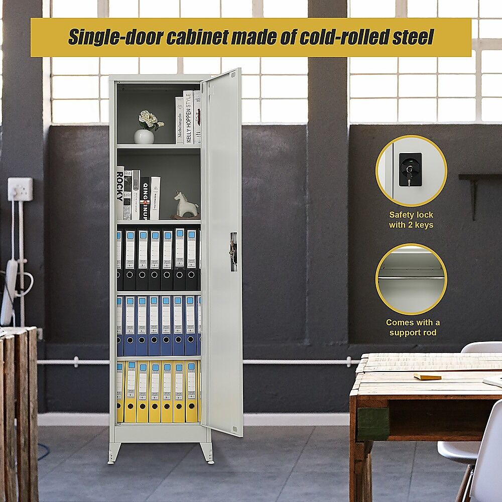 Single-Door Metal Tall Cabinet Shelf Storage for Home Office Gym Price