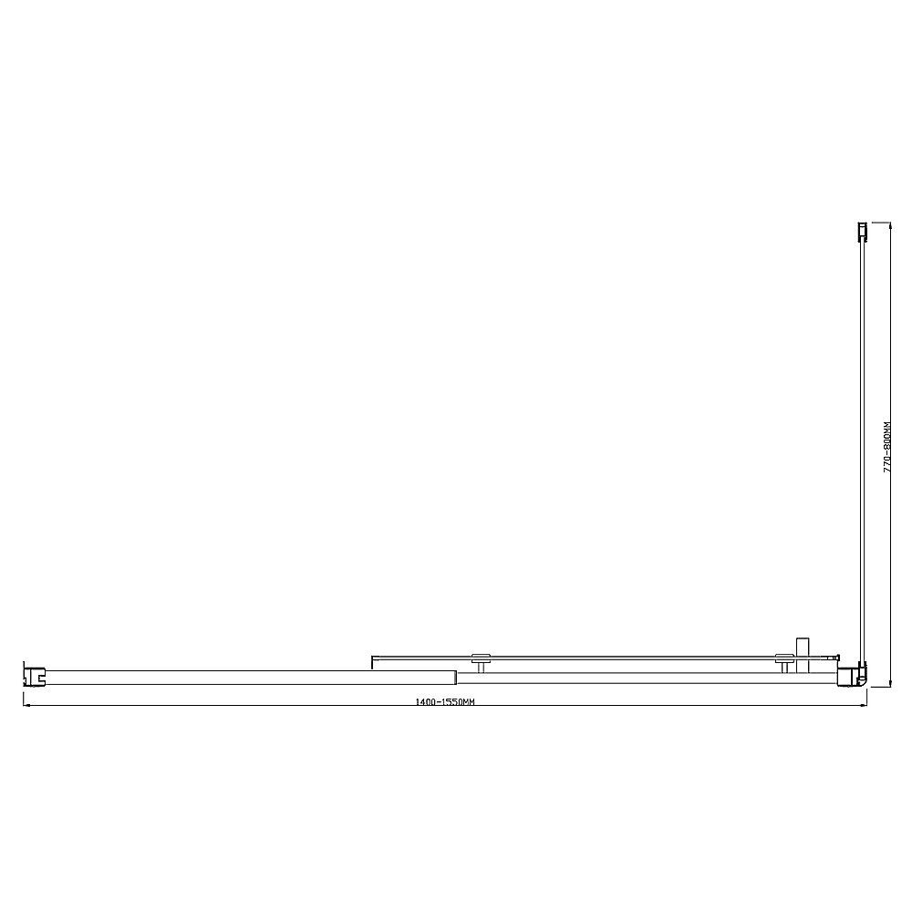 Adjustable 1500x800mm Single Door Corner Sliding Glass Shower Screen in Chrome Price