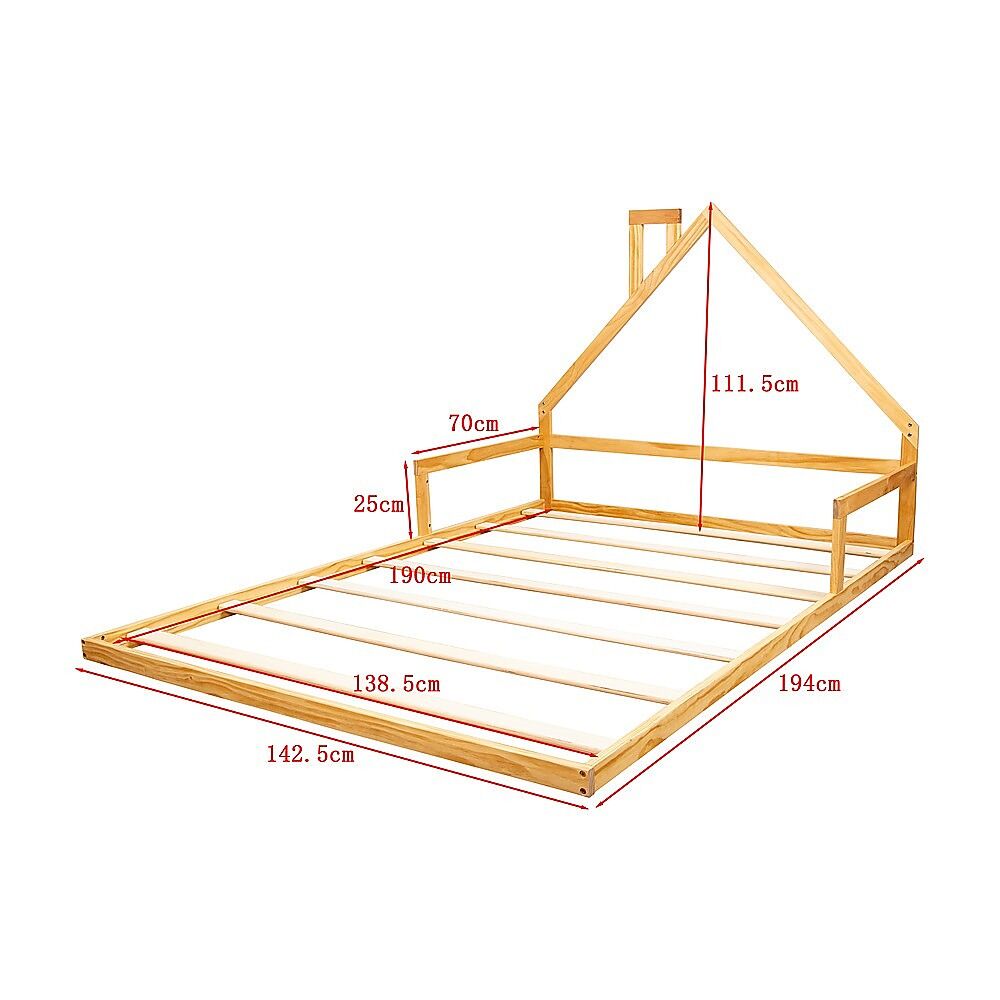 Pine Wood Floor Bed House Frame for Kids and Toddlers Price