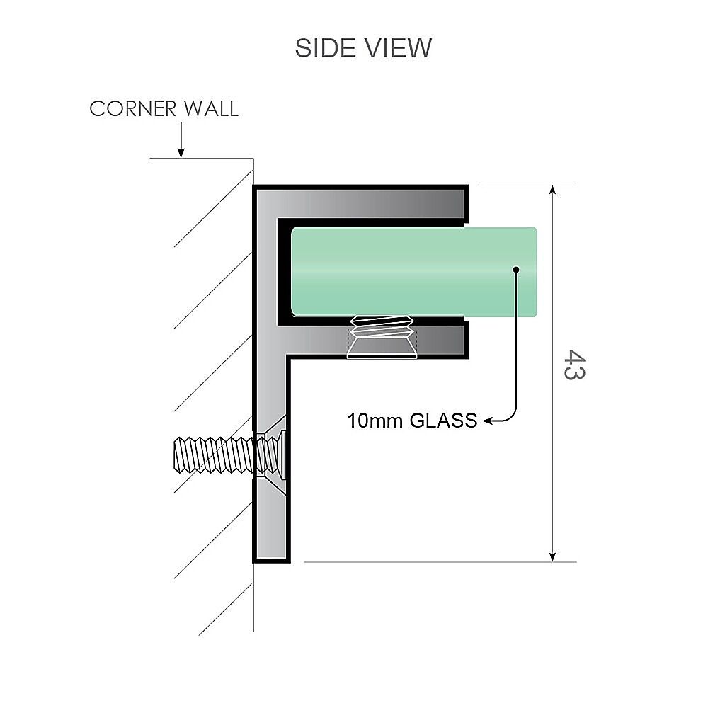 70cm Frameless Glass Bath Screen with Brackets - Black Price