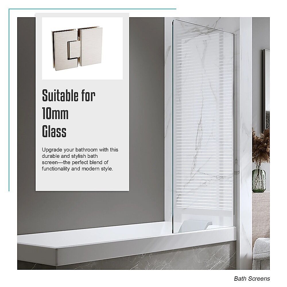 120cm Frameless Glass Bath Screen with Channel and Stainless Steel Hinges- Gold Price